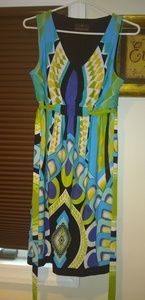 Dress Multi Color with Tie-Back Woman M